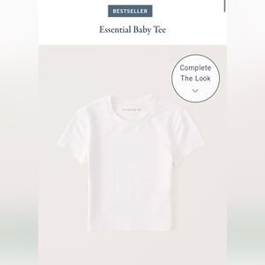Abercrombie Essential Baby T White Size M